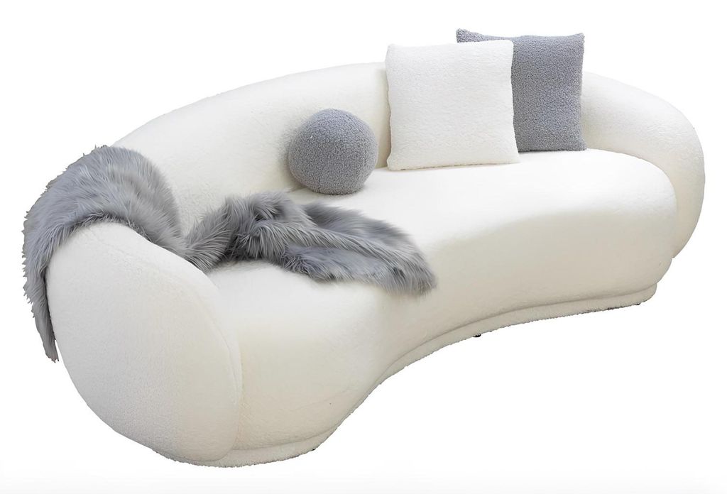 Dreisitzer-Sofa Modern Polstersofa Elegant Design Familien Weiß Neu