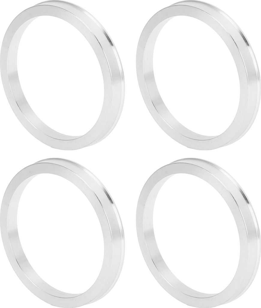 Autofelgen-Naben-Zentrierringe, langlebige Räderzentrumswelle, stoßdämpfende Nabenringe, Silberton, 4 Stück, OD 84,1 mm bis ID 71,6 mm, Alumini...