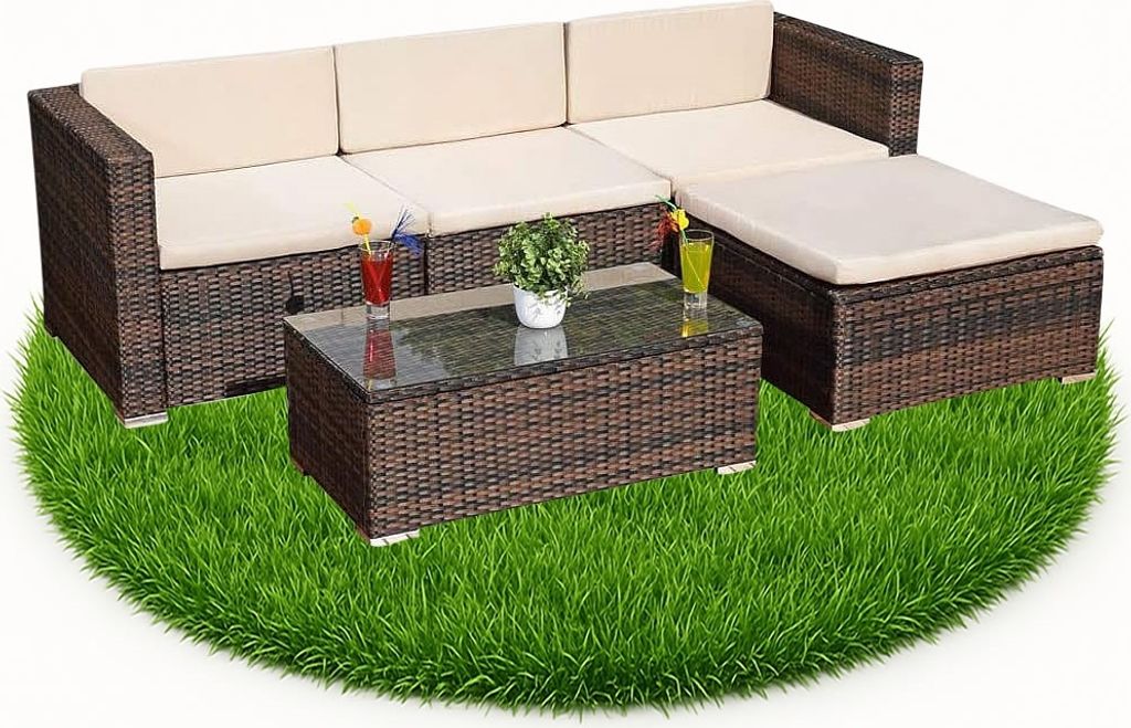 Mucola Gartenmöbel 5tlg. Gartenlounge Sitzgruppe Gartenset Produktbild 1