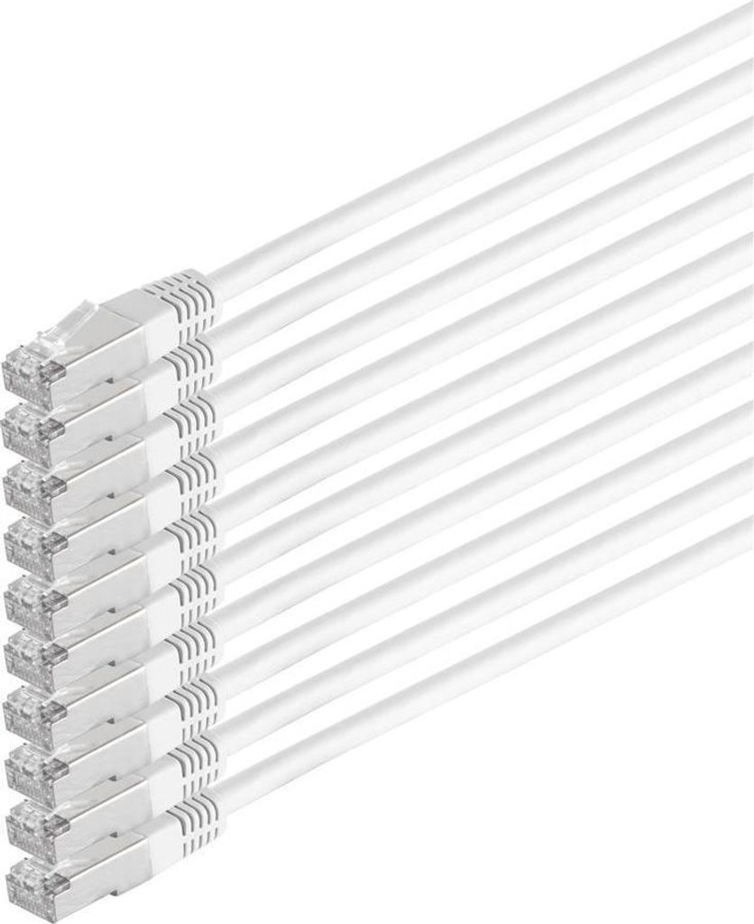 Patchkabel cat 6 S/FTP PIMF HF VE10 weiß 0,25m