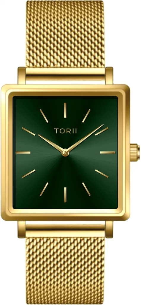 Montre femme lisible et légère cadran vert anti-rayures durable