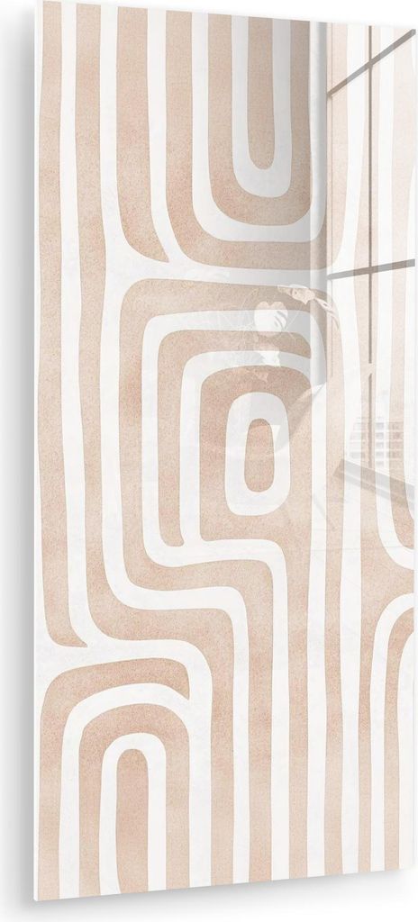 MuchoWow Glasbilder - Bilder auf Wandbild - Foto auf Glas Dekorativ - Labyrinth - Beige 40x80 cm Wanddekoration aus Glas - Acrylglasbild - Acrylbil...