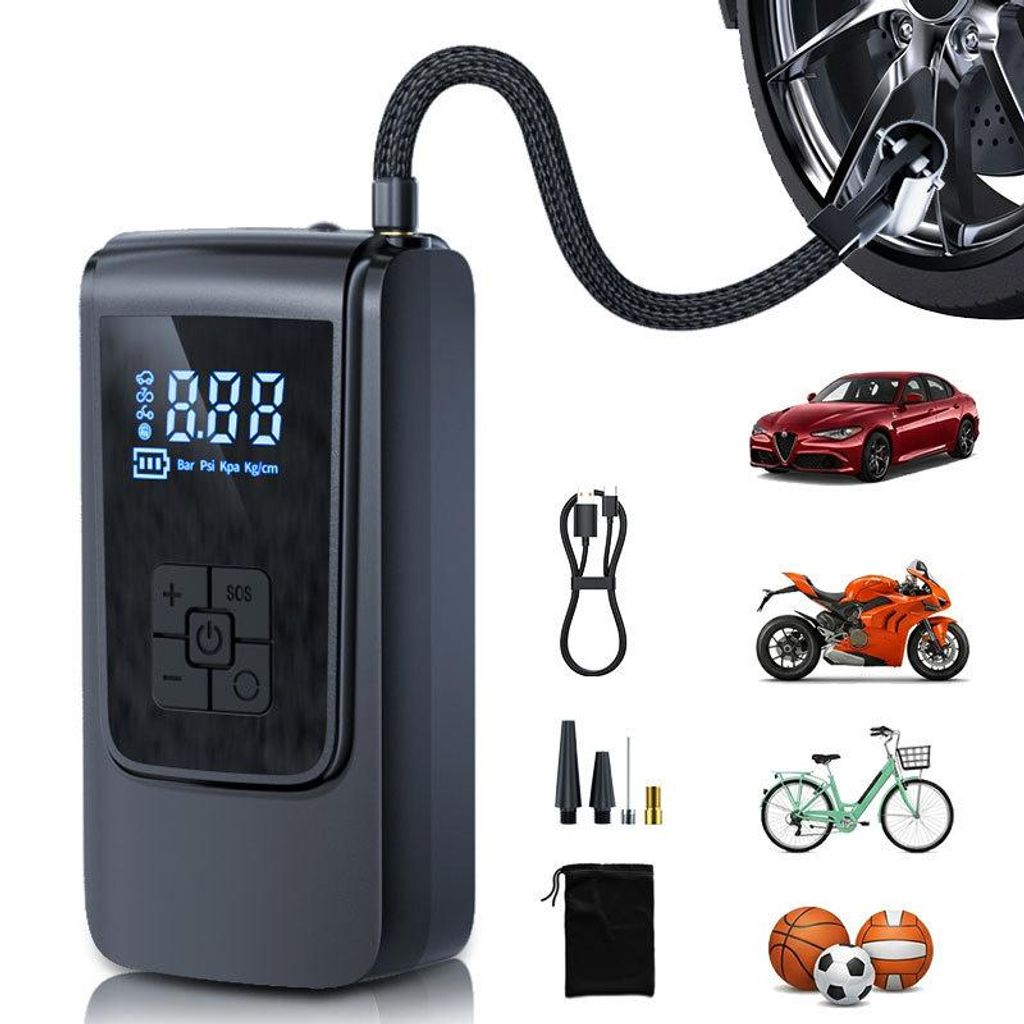 Elektrische Luftpumpe mit 6000mAh Akku, 150PSI, Tragbar Produktbild 