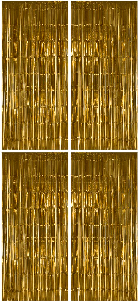 4x Lametta Vorhang - gold - 91x244 cm
