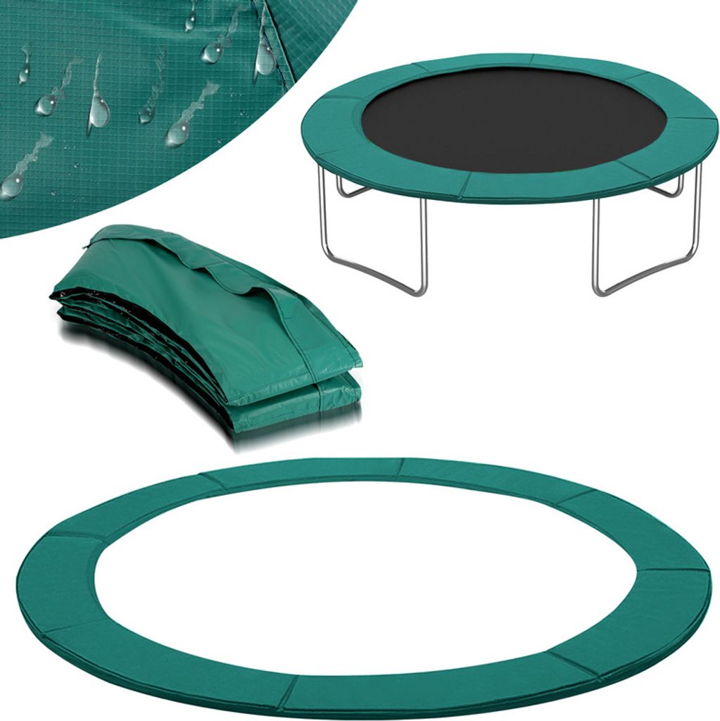 SWANEW Trampolin Randabdeckung,Trampolin-Zubehör,Federabdeckung, Randschutz, Sicherheitsmatte, UV-resistent,Grün,Ø305cm