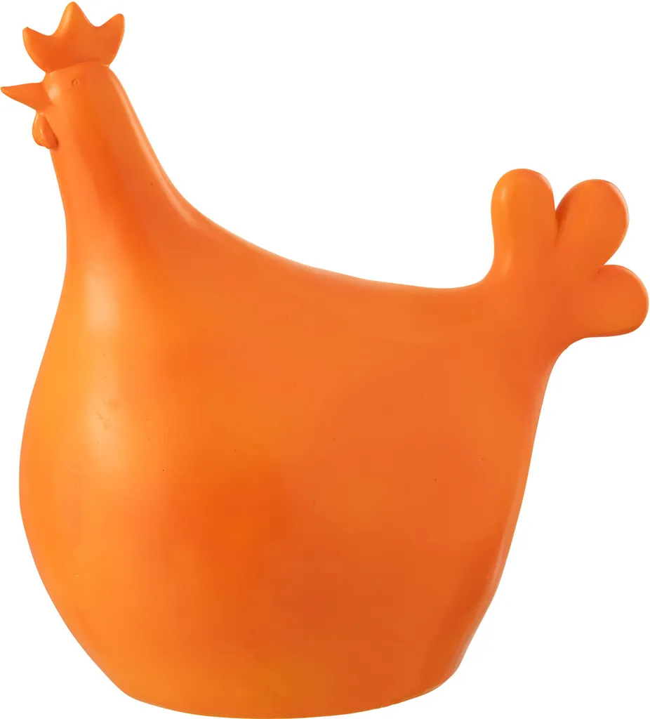 Coq J-Line Hahn orange en polyrésine robuste pour décoration de balcon