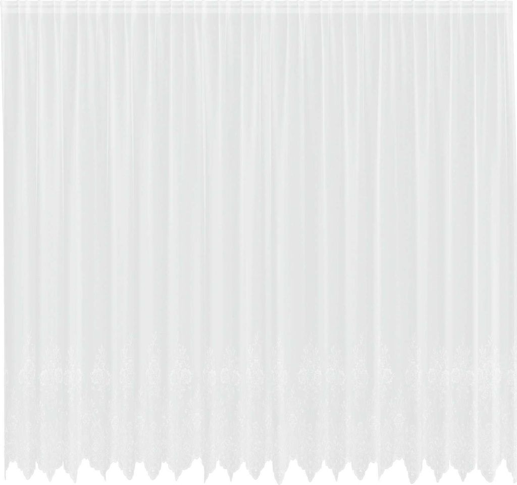vidaXL Spitzenvorhang mit Vorhängen Floral Weiß 280 x 500 cm Polyester