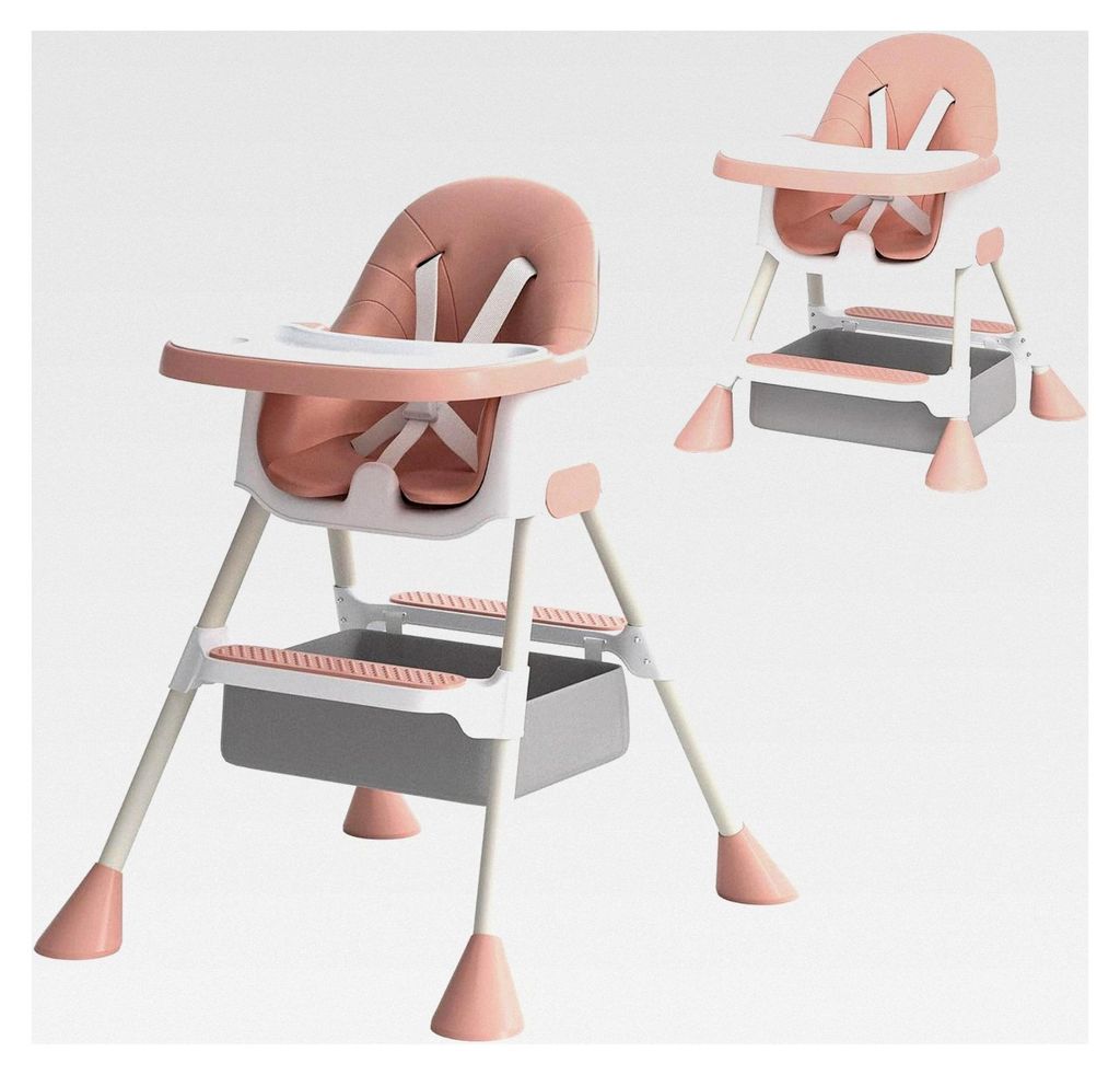 Babyhochstuhl ab 6 Monaten, 2-in-1-Hochstuhl für Babys und Kleinkinder mit Fußstütze, abnehmbares Doppeltablett, leicht zu reinigender Hochstuhl...