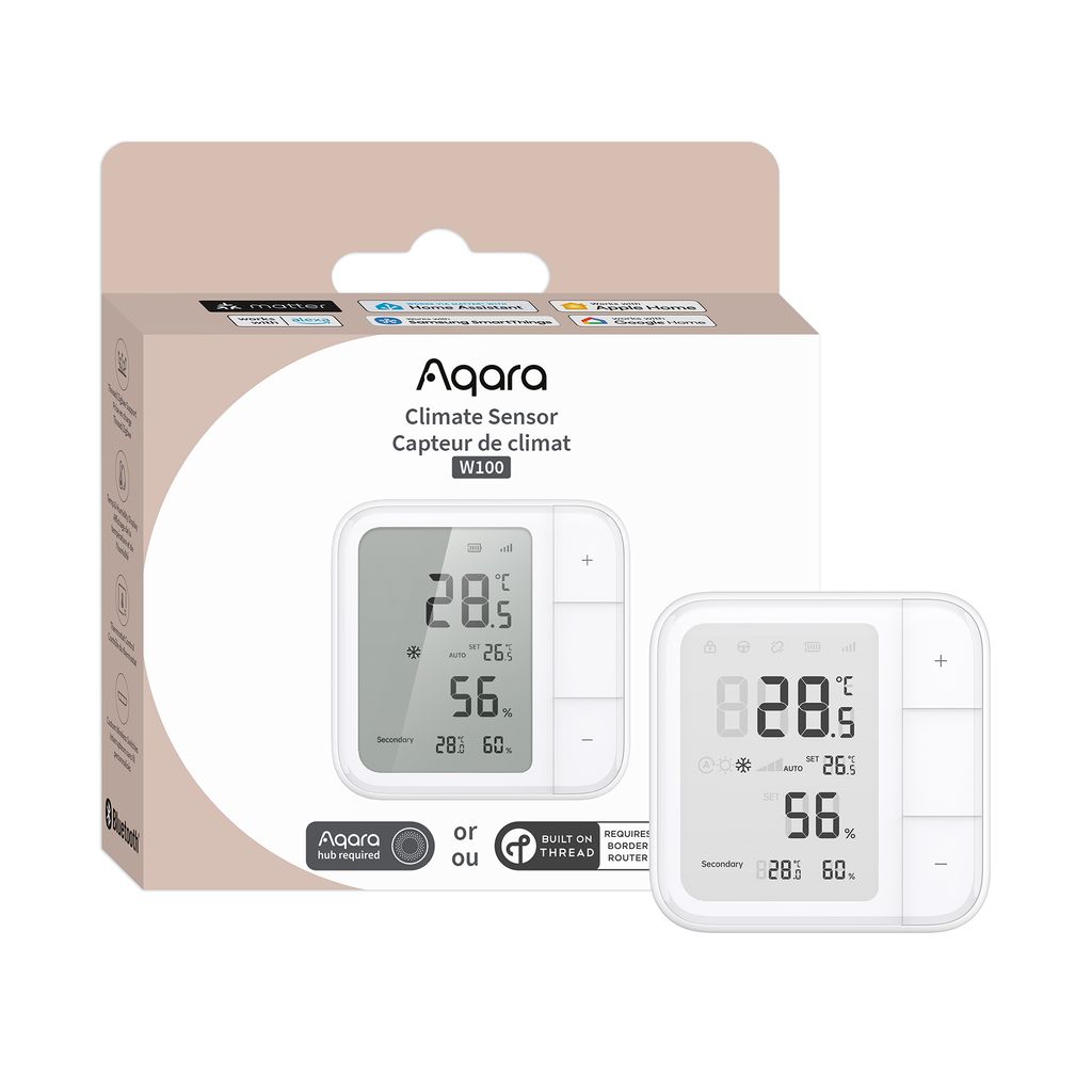 Aqara Temperatur- und Luftfeuchtigkeitssensor W100 Zigbee 3.0 / Thread