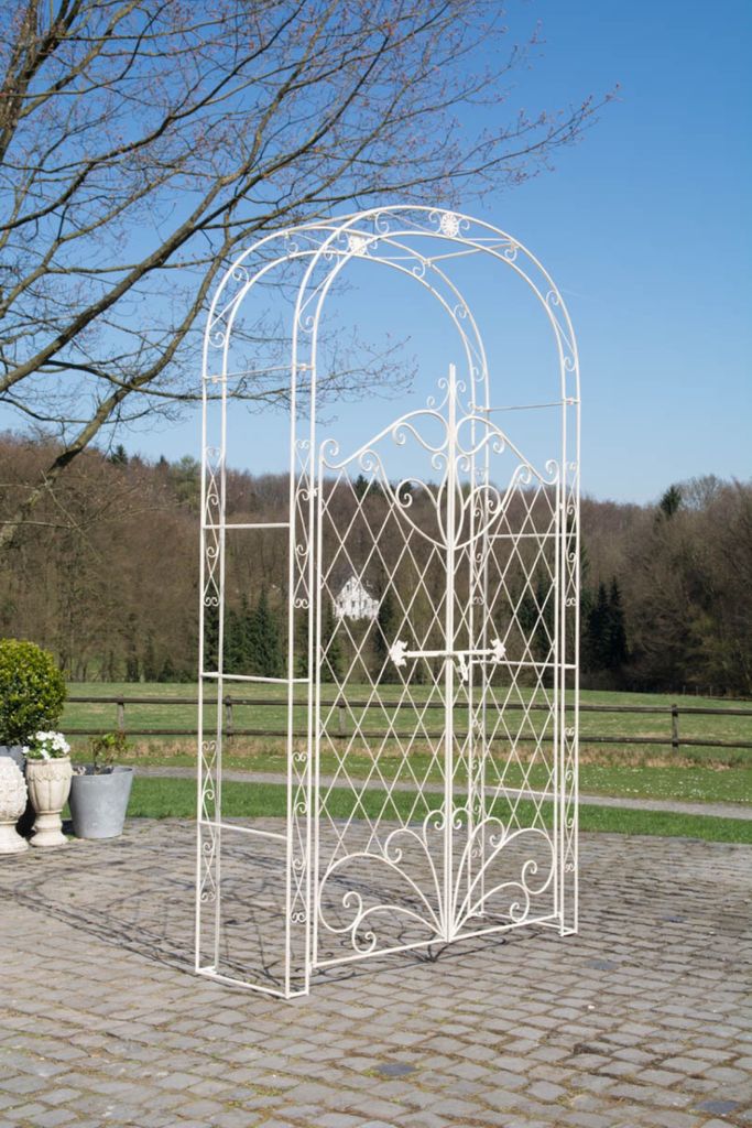 TPFGarden Rosenbogen mit Tor Melia antik-creme