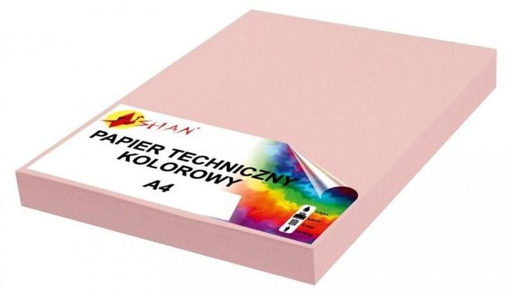 Technický papír A4, 200 g, pudrově růžový, 50 listů Obrázek produktu 