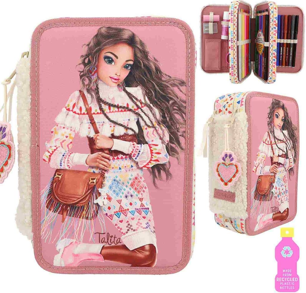 Depesche 12583 TOPModel Cosy - Gefüllte 3-Fach Federtasche, Produktbild 