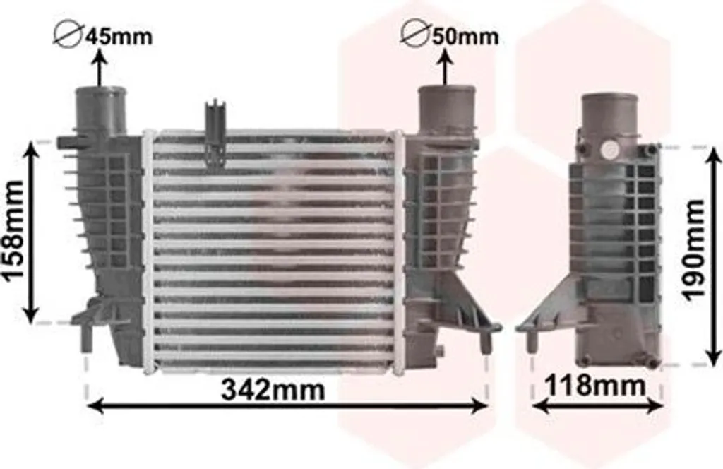Intercooler VAN WEZEL 43004338 pour RENAULT Clio III 1.5 dCi Turbo
