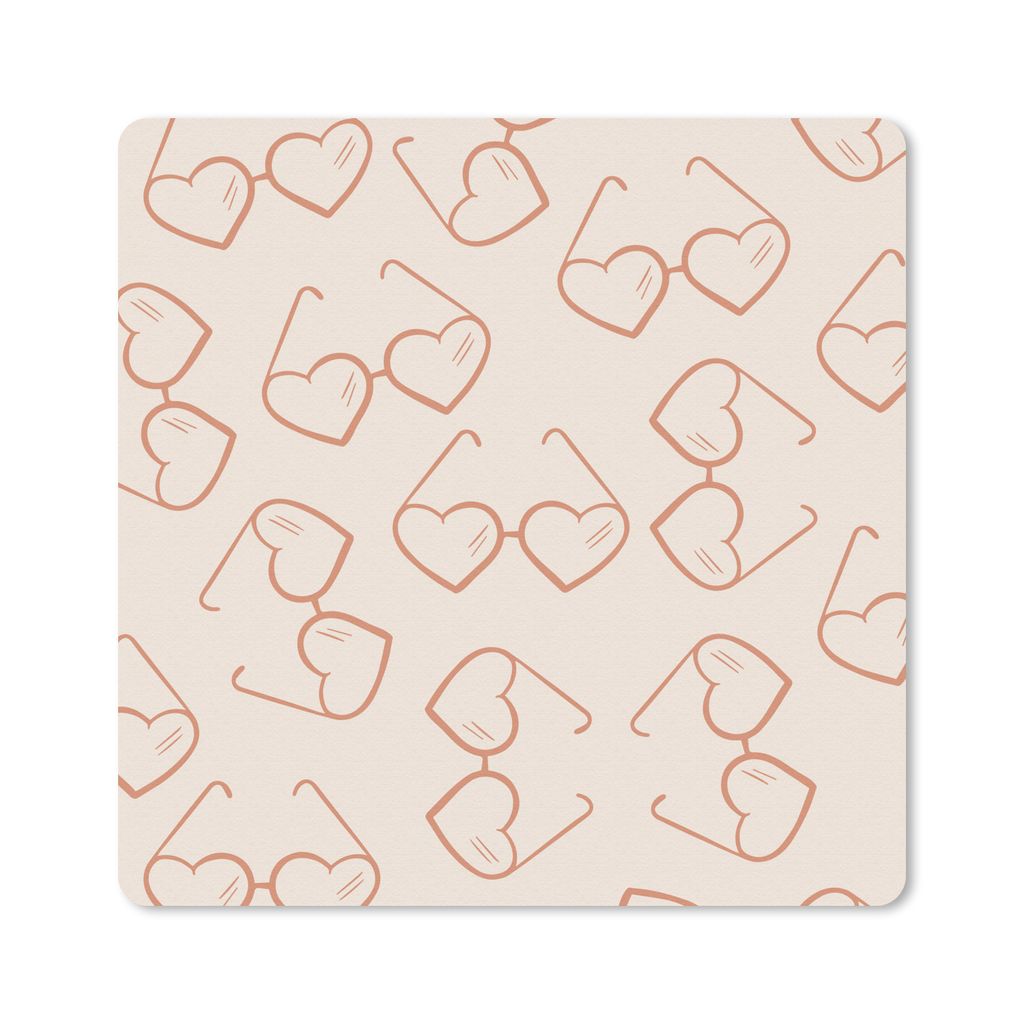 MuchoWow Mauspad Mousepad Sonnenbrille - Herz - Sommer 30x30 cm - Mousepads - Maus Mat - Pad - Mausunterlage - Gaming