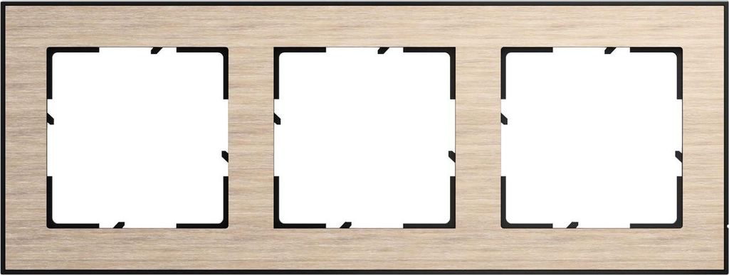 Legrand Seano+ 3-fach Rahmen mit Echtmaterialoberfläche, nachhaltige Produktion und Verpackung, Holz Eiche-Natur, 765293