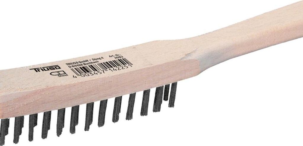 TRIUSO Handdrahtbürste Stahldraht 3-reihig 28cm