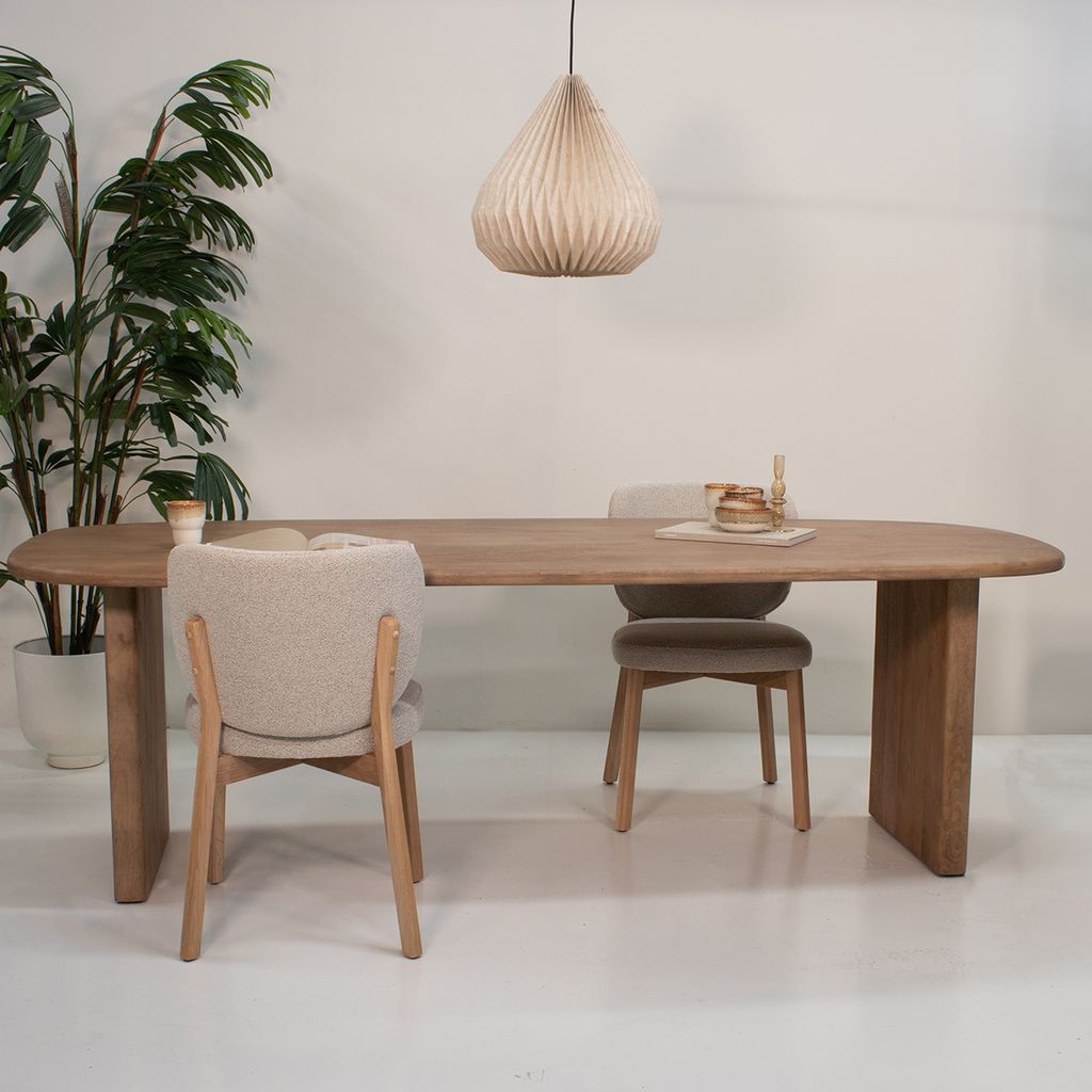 Giga Meubel Esstisch Gin - Oval - Mangoholz - Natur - 200cm