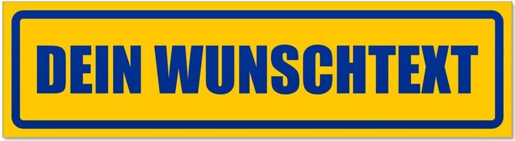 Kiwistar - Autoaufkleber - Blau - 60 x 16 cm - Dein Wunschte x t invertiert - Hinweis Aufkleber Sticker für Auto, Kfz, Fahrrad, PKW, LKW
