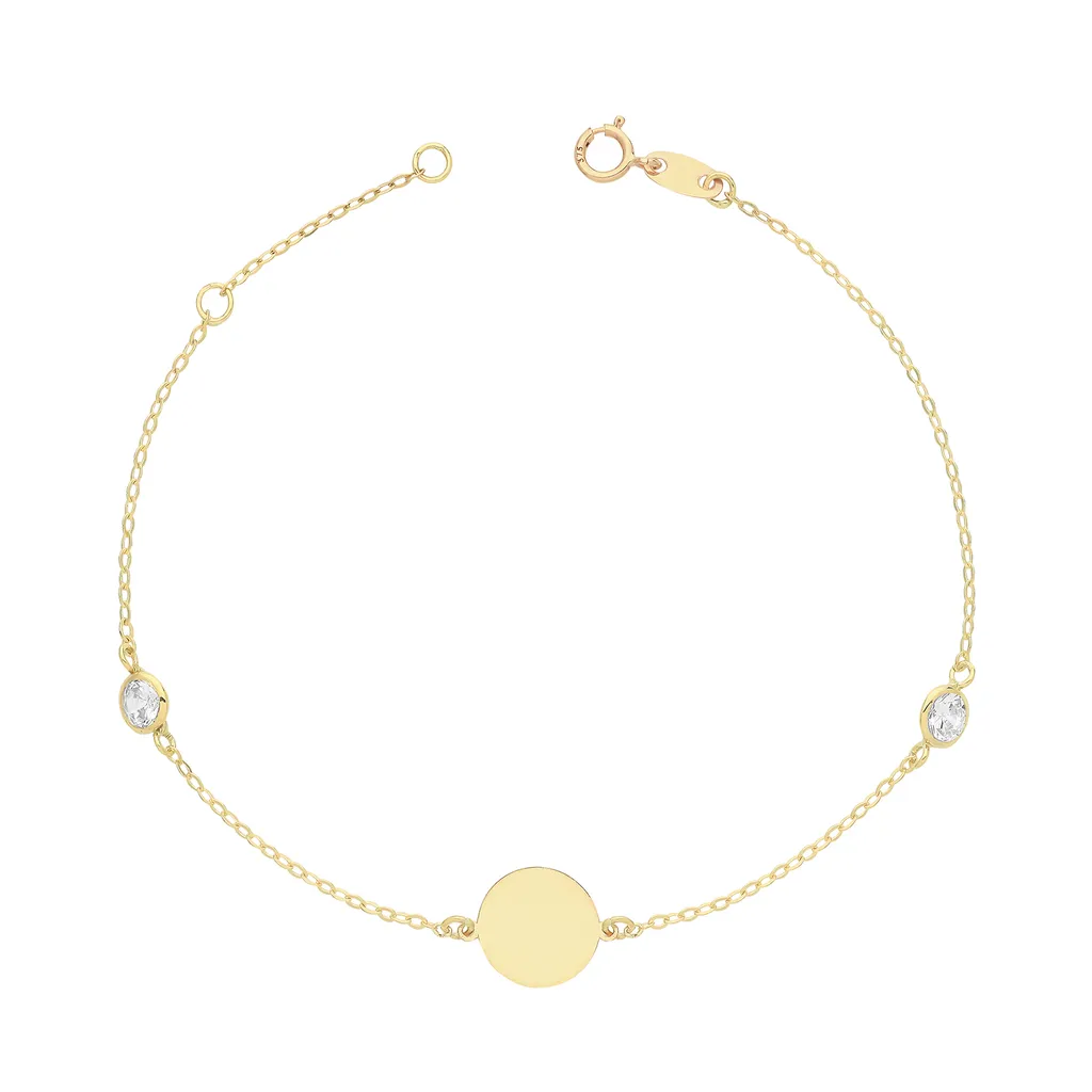 Bracelet en or femme pour cadeau d'anniversaire - Or 375 et Zirconium