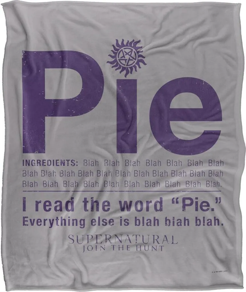 Couverture Chaude Supernatural Recette Pie - Adieu au Froid TV18760