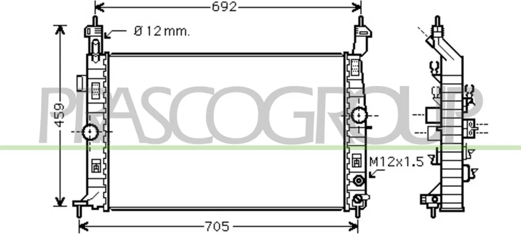 Radiateur de refroidissement pour Meriva X03 - Équivalent OE 1300497