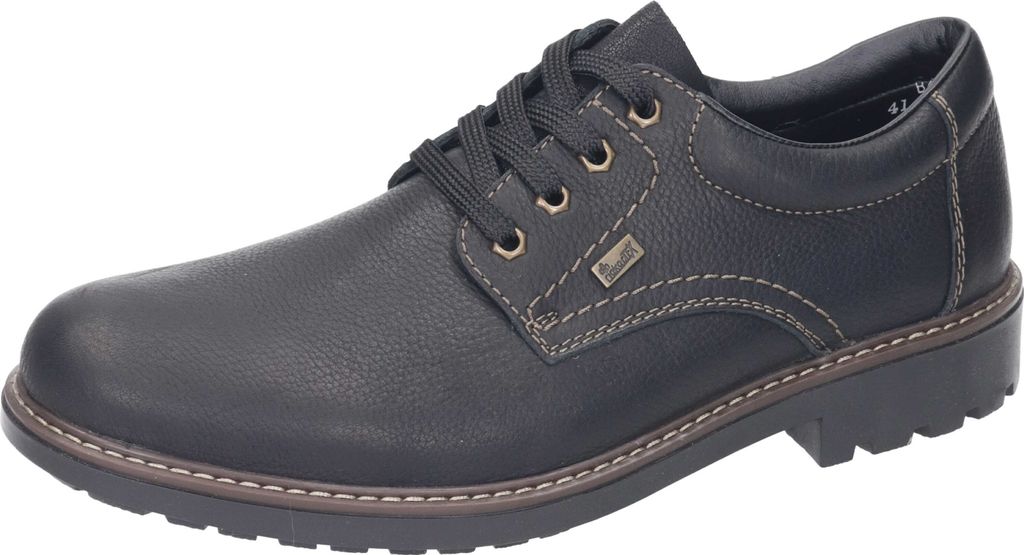 Rieker Herren Echtleder Halbschuh Schnürer schwarz, Produktbild 