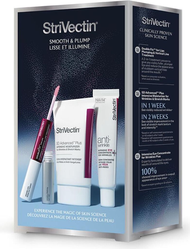 StriVectin Anti-Wrinkle Smooth & Plump Kit Eye Cream 30ml/Moisturizer 60ml/Lips 10ml 100 ml