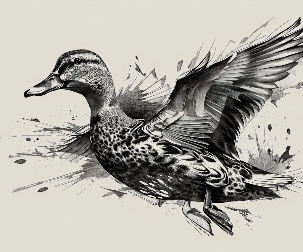 Plakat 60x50cm Anmutige Enten im Flug