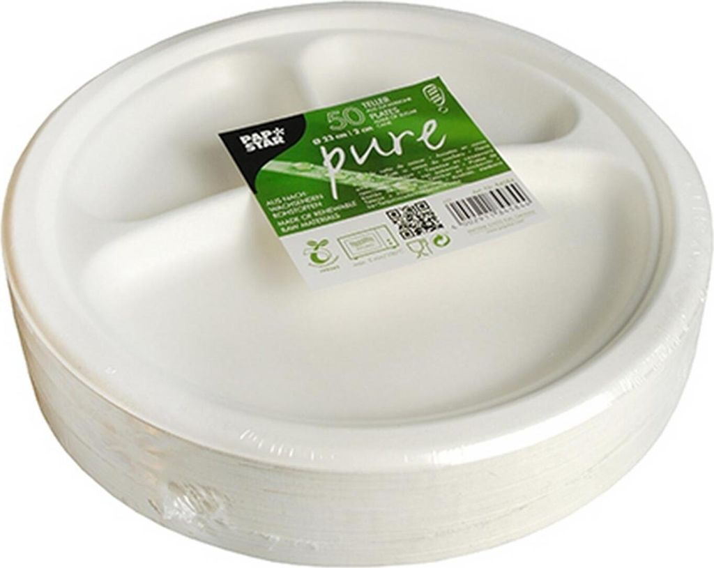 Papstar Teller Pure 3-geteilt weiss