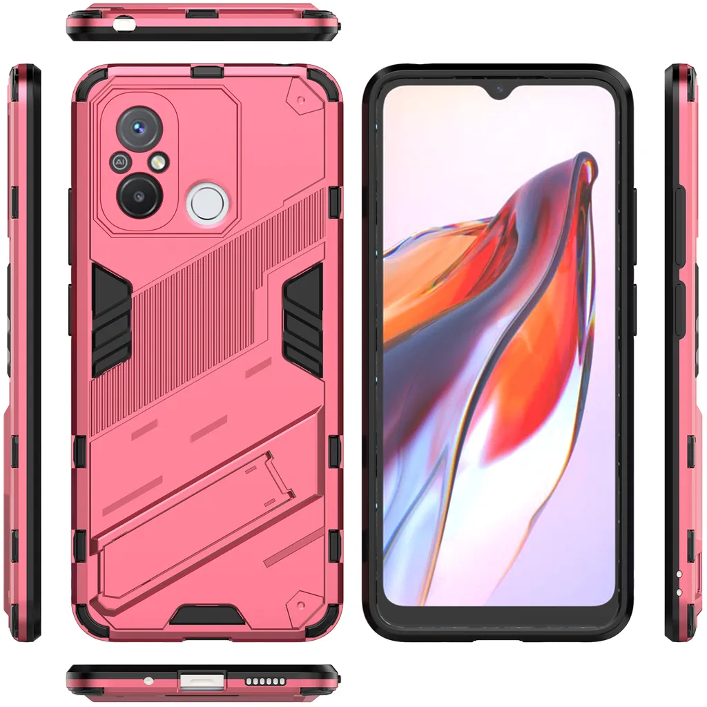 Grandoin Cover per Xiaomi Redmi 12C/11A/POCO C55 con Cordino, Custodia a Portafoglio in Pelle con Collana Laccio Tracolla, Slot Schede Supporto Stand [Magnetica] Flip Caso Cover a Libro (Rosso