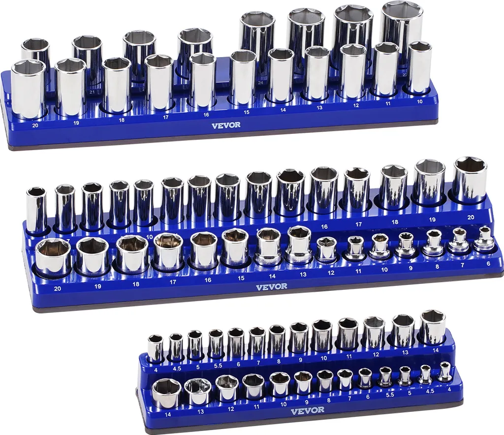 Supporto Portabussole VEVOR Blu 3 pz | Organizer 75 Posti 1/4 3/8 1/2