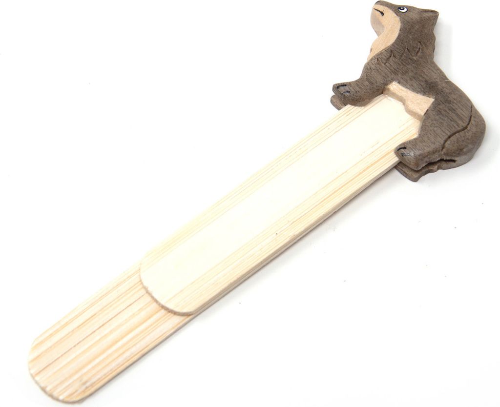 Holz-Lesezeichen - Wolf - 12 cm