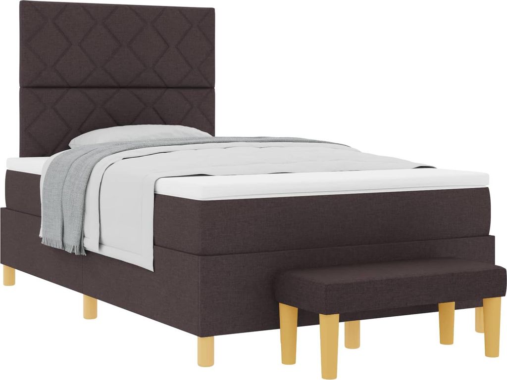 Boxspringbett mit Matratze Dunkelbraun 120 x 200 cm Stoff