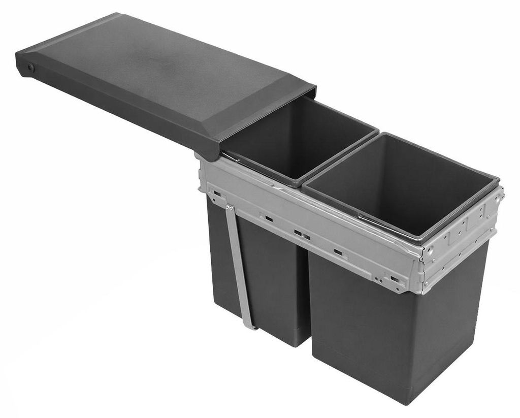 Hailo Abfallsammler Tandem 15/15 dunkelgrau Produktbild 
