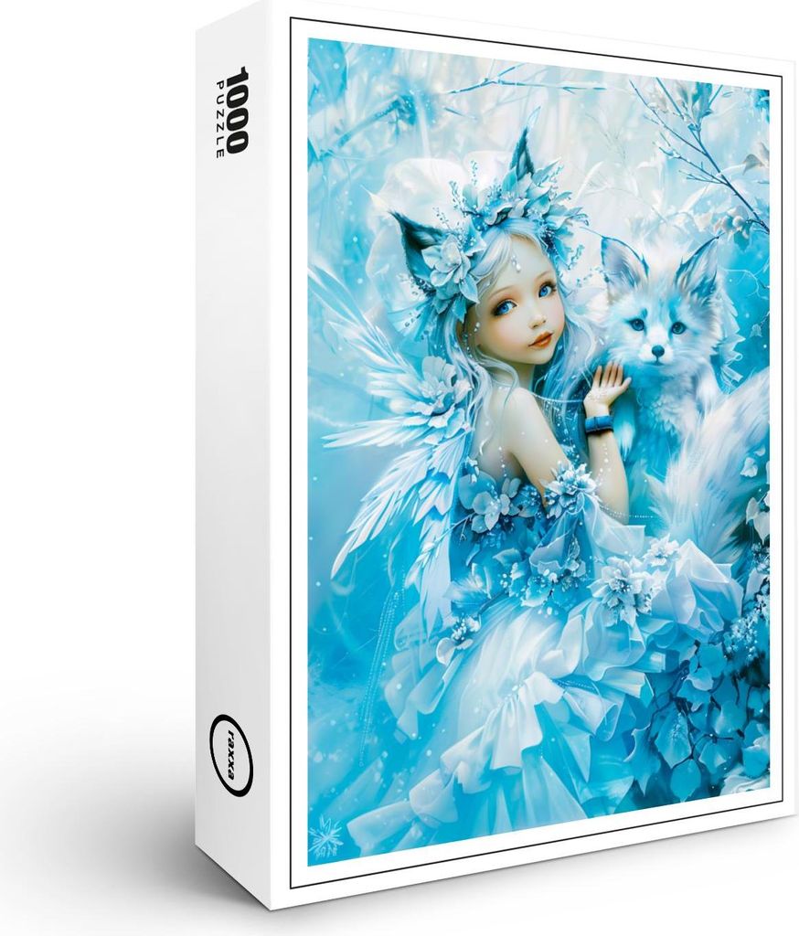 raxxa Premium-Puzzle "Arctic Fairy and Polar Fox by Lake", 1000 Teile