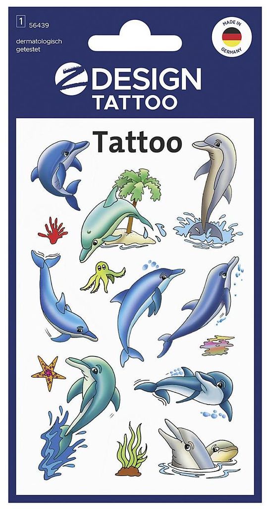 AVERY ZWECKFORM Tattoos 56439 Delfine 1 Bogen | 10 Stück im Image du produit 