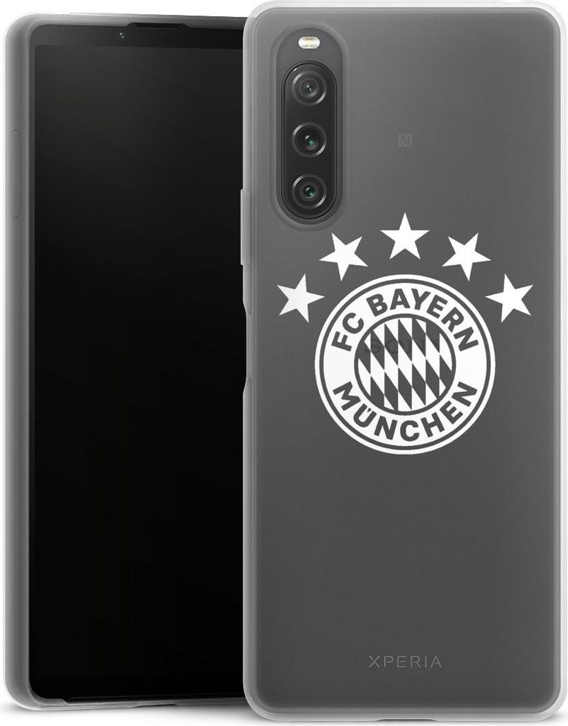 DeinDesign Slim Hülle für Sony Xperia 10 V Silikon Case Ultra Dünn Handyhülle FC Bayern München FCB transparent