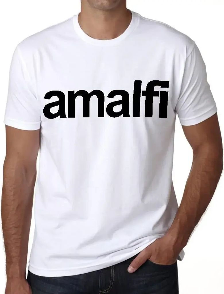 Herren Grafik T-Shirt Amalfi Touristenattraktion – Amalfi Tourist Attraction – Öko-Verantwortlich Vintage Jahrgang Kurzarm Lustige Druck Gebur...