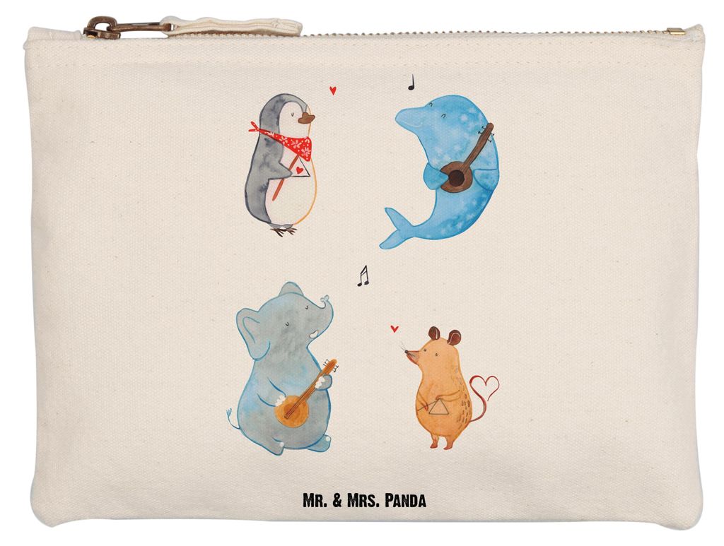 Mr. & Mrs. Panda Waschbeutel Big Band Grösse XL Große - Weiß - Geschenk, Hund, Elefant, Musik, Pinguin, Kulturbeutel, Delfin, Federtasche, Täsc...