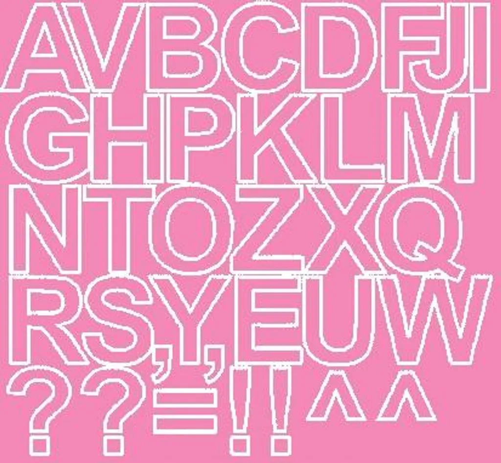 Adesivi Lettere Minimal Rosa Opaco 4cm - Design Clean per Casa e Ufficio