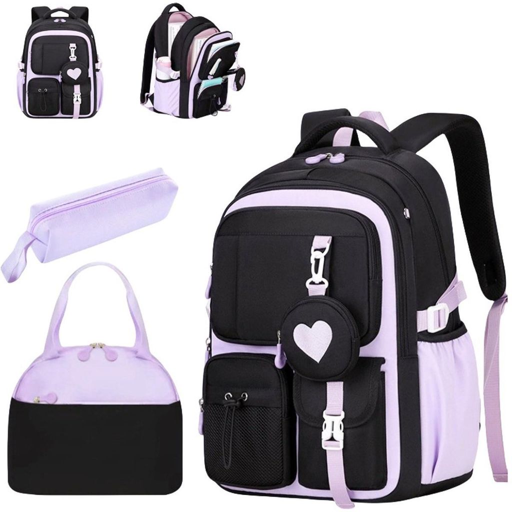 Set da 3 pezzi per zaino scolastico da bambina – Zaino Immagine del prodotto 