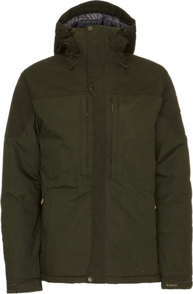 A studio shot of a green jacket.