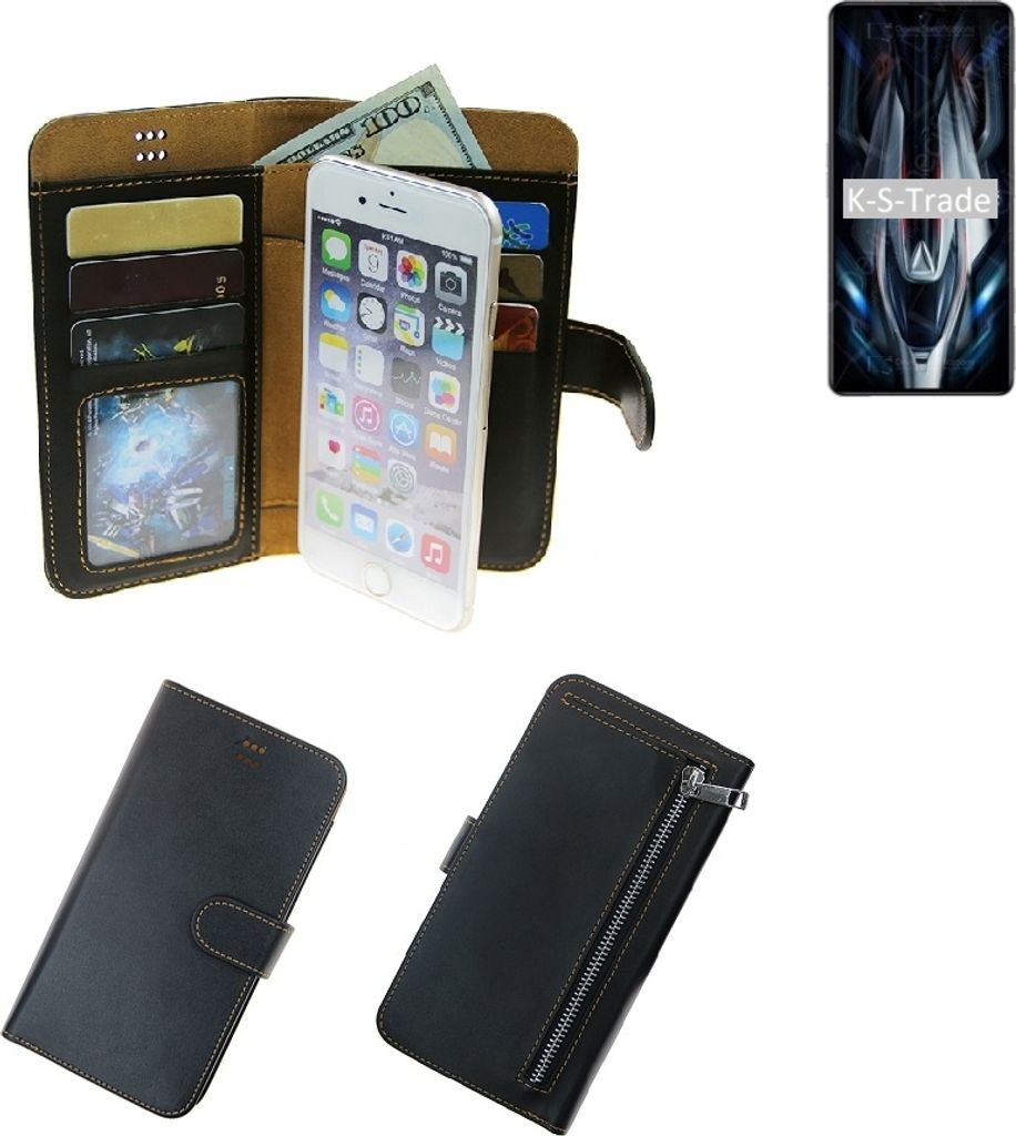 K-S-Trade Schutz Hülle kompatibel mit Xiaomi Redmi K50 Gaming Edition Klapphülle Case Phone cover Slim Handytasche Handy Hülle schwarz aus
