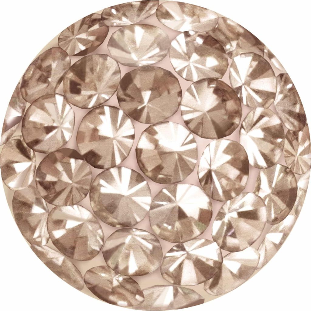 Titan Schraubkugel SPEZIAL-KRISTALLE + EPOXY Kristallfarbe: Champagne Gewinde: 1,6mm | Kugelgröße: 8mm