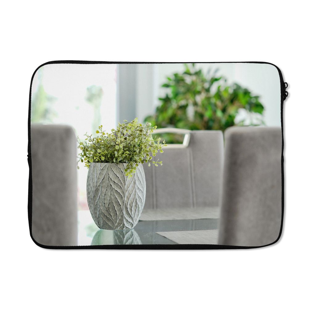 MuchoWow Laptop Hülle 13 Zoll Zimmerpflanze auf einem Tisch Laptoptasche - Laptophülle - Sleeve - Rundumschutz