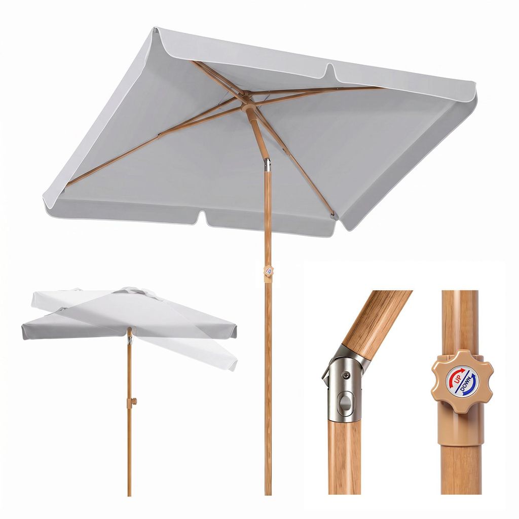 Sekey Balkonschirm Rechteckig Holzoptik 200×125 cm, Produktbild 