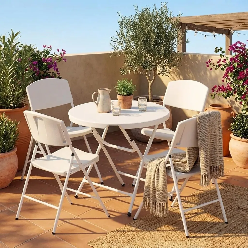 Table pliante de jardin Arthur 80 cm camping portable résistante - 2