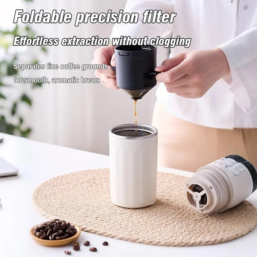 Cafetière de voyage sans fil blanche avec batterie USB - Série Riviera - 4