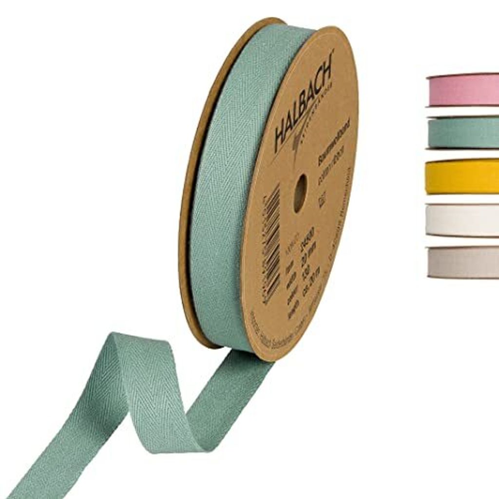 Baumwollband,waschbar 60°C,20 mm,20 m
