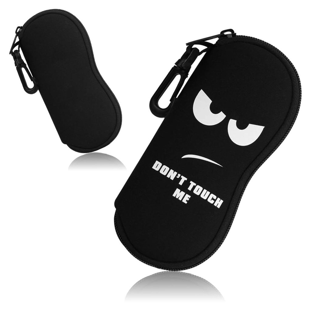 Kleines Etui mit Haken, schwarz, für Stifte, Radiergummis und Brillen.